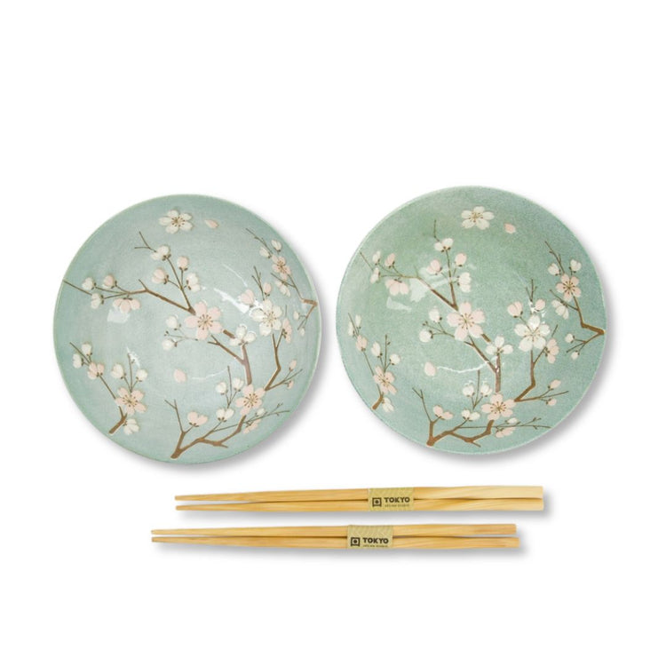 Japanse sakura kommenset Fujisakura, inclusief stokjes, ideaal voor ramen en soep.