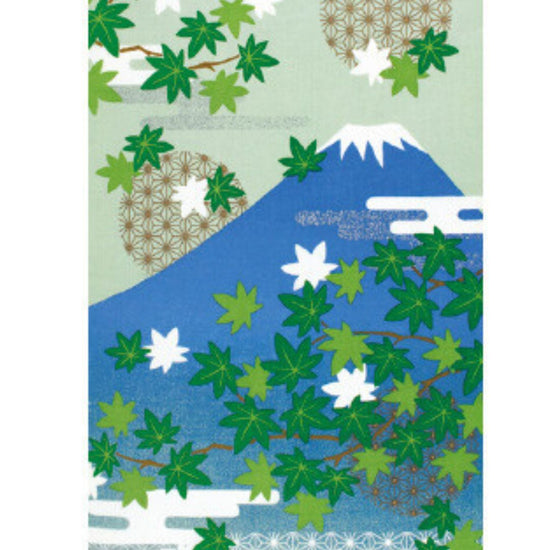 Een Tenugui Japanse katoenen doek Fuji Momiji Natsu die je gebruikt om aan de muur te hangen of je handen af te drogen.