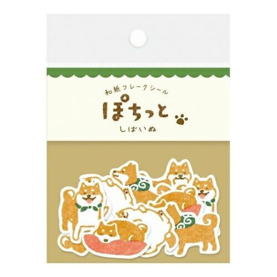 Washi Flake Stickers Shiba Inu