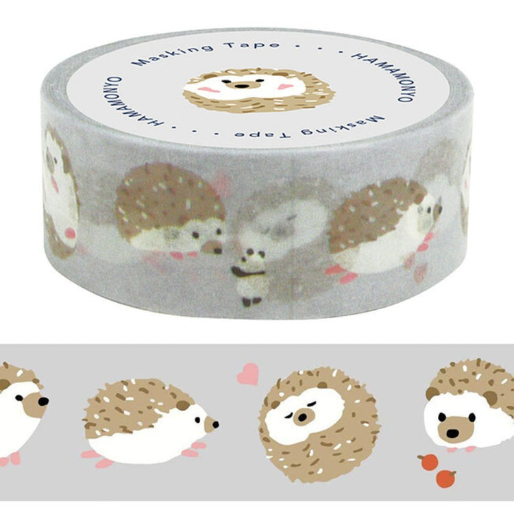 Vrolijke Japanse washi tape met egeltjes erop.
