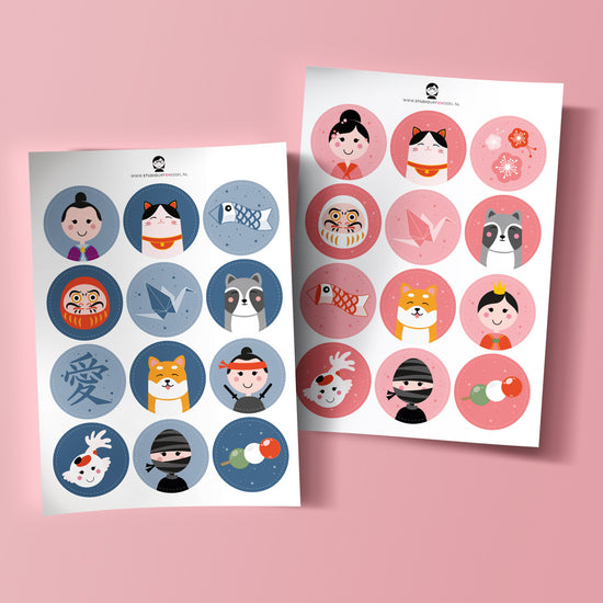 Stickers Japanse icoontjes van Studio Urf&Ogel
