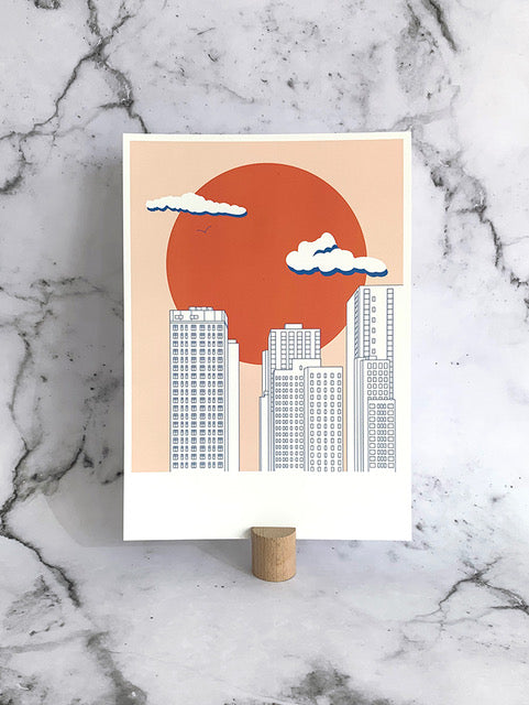 Ano mini print red sun