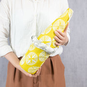 Furoshiki Japanse knoopdoek dubbelzijdig pine geel-grijs 104cm