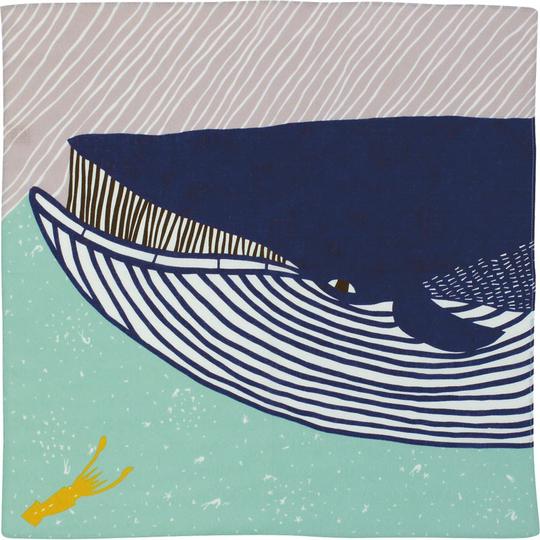 Furoshiki Japanse knoopdoek Kata Kata whale blue 50cm