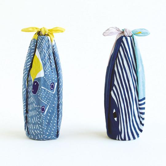 Furoshiki Japanse knoopdoek Kata Kata whale blue 50cm