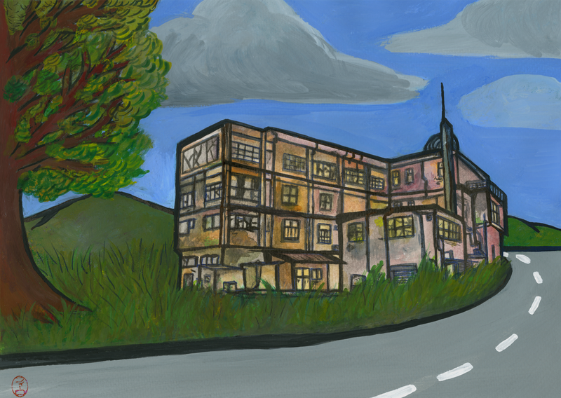 Kunstkaart Stories of Kameoka "Verlaten gebouw"
