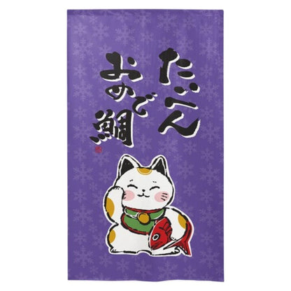 noren Japans deur gordijn maneki neko winter